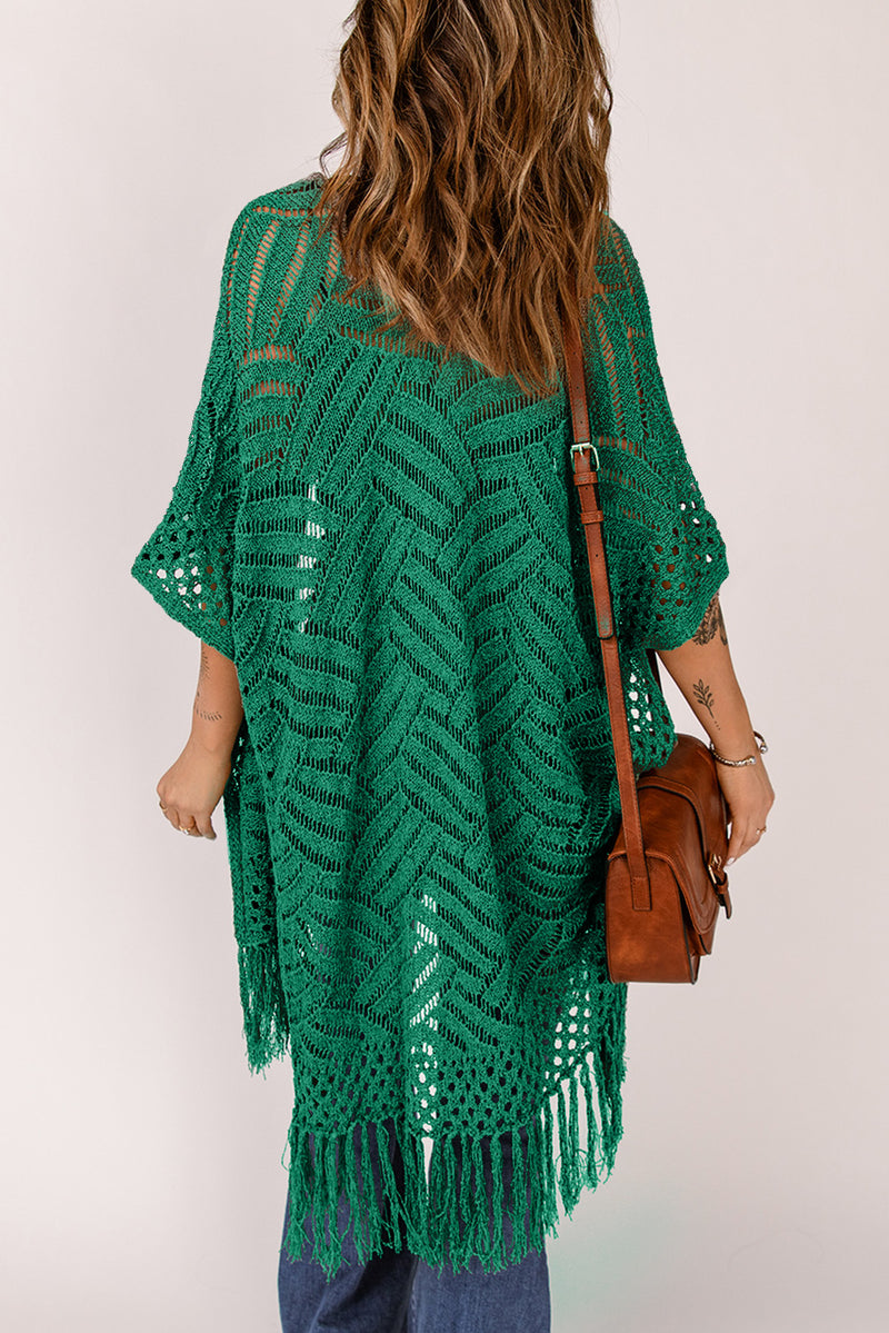 Open Front Cardigan with Fringes