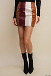 Striped Faux Leather Mini Skirt