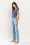 Lovervet by Vervet High Rise Distressed Straight Jeans