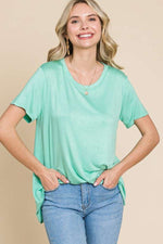 Plus Semi Loose Crew Neck Short Sleeve Top