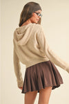 Zip Up Knit Sweater Hoodie