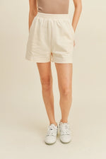 Cream High Waist Sweat Shorts