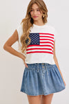 High-Rise, A-Line Denim Skirt
