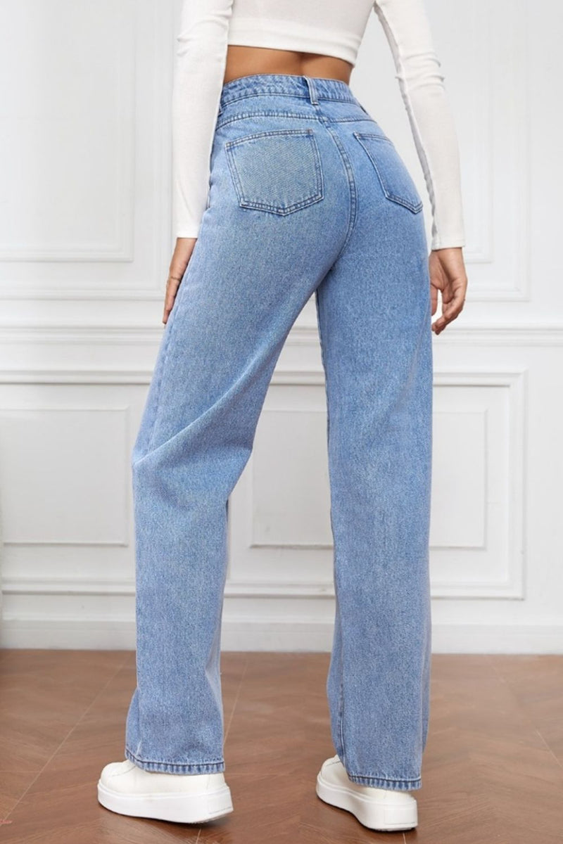 High Waist Straight Jeans