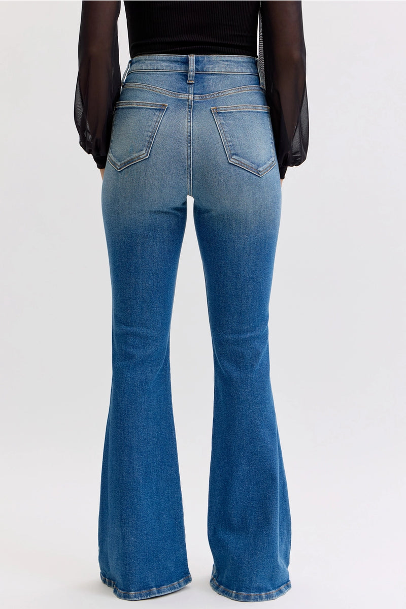 Cello High Rise Wide Leg with Cuff Jeans