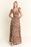 Ruffle Sleeve Tiered Maxi Dress