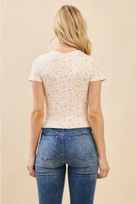 Printed Crewneck Double Layered Top