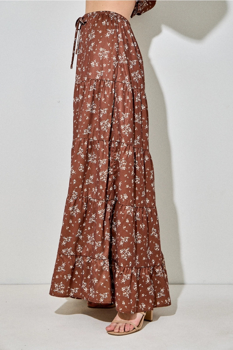 Printed Floral Maxi Skirt