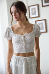 Floral Short Sleeve Knit Crop Top