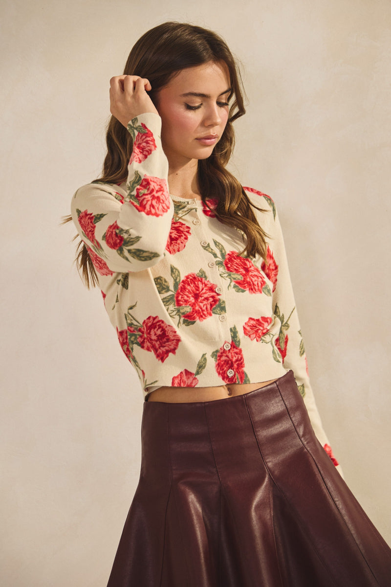 Luxe Soft Floral Button Down Cardigan