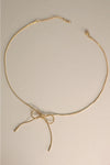 18K Stainless Steel Tarnish Free Bow Necklace