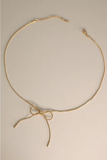 18K Stainless Steel Tarnish Free Bow Necklace