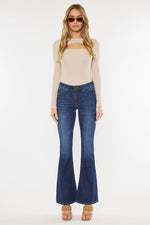 Plus Petite Dark Wash Mid Rise Flare