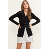Certain To Charm Burnout Velvet Ruched Shirt