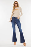 Plus Petite Dark Wash Mid Rise Flare