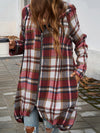 Plaid Zip Up Hooded Coat