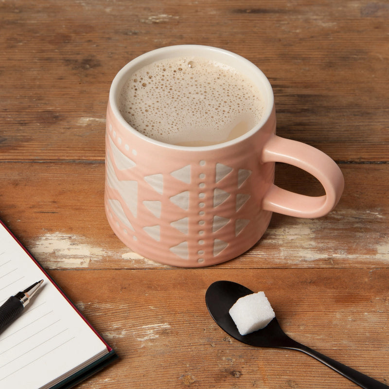 Pink Imprint Stoneware Mug