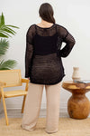 Plus Oversized Sheer Crochet Pullover