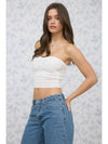 Strapless Crochet Knit Top