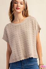 Plus Cotton Thread Texture Relax Fit Sweater Top