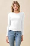 Long Sleeve Crew Neck Front Double Layered Top