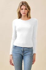 Long Sleeve Crew Neck Front Double Layered Top
