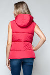 Snap and Zip Closure Hooded Vest