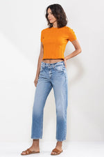 Sneak Peek High Rise Straight Jeans in Vintage Light Wash