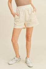 Cream High Waist Sweat Shorts