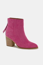 Suede Point Toe Ankle Booties