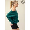 Plus Size French Terry Fleece Off Shoulder Top