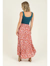 Smocked Waist Maxi Skirt with Slit