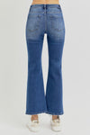 RISEN Full Size Distressed High Rise Crop Flare Jeans