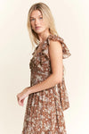 Ruffle Sleeve Tiered Maxi Dress