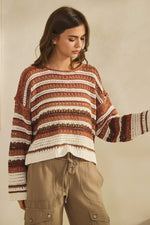 Luxe Crochet Stripe Sweater