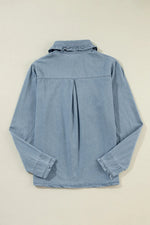 Button Up Long Sleeve Denim Top