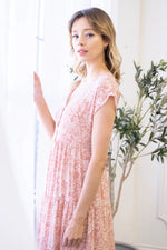V-Neck Tiered Midi Dress