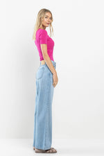 Sneak Peek High Rise Wide Leg Jeans in Medium Light