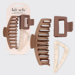 Recycled Plastic Assorted Claw Clip 3pc - Oversized