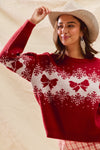 Frosted Ribbon Holiday Sweater