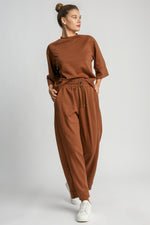 Full Size Drawstring Wide Leg Pants with Pockets