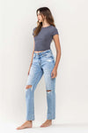 Lovervet by Vervet High Rise Distressed Straight Jeans