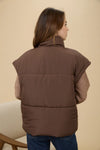 Oversized Snap Button Puffer Vest