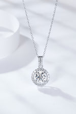 2 Carat Moissanite Round Pendant Necklace(PLEASE ALLOW 5-14 DAYS FOR PROCESSING AND SHIPPING)