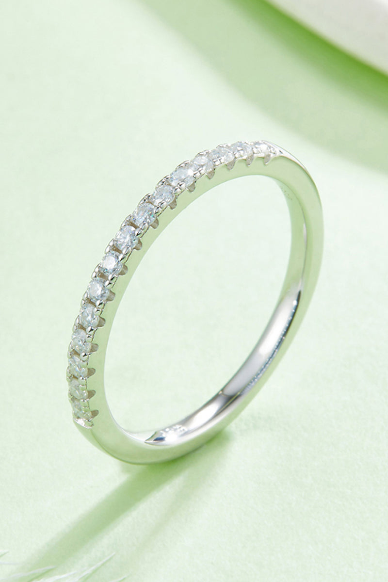 Moissanite Platinum-Plated Half-Eternity Ring(PLEASE ALLOW 7-14 BUSINESS DAYS FOR PROCESSING AND SHIPPING)