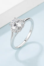 1 Carat Moissanite 925 Sterling Silver Split Shank Ring(PLEASE ALLOW 7-14 BUSINESS DAYS FOR PROCESSING AND SHIPPING)