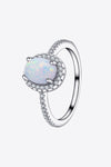 Opal 925 Sterling Silver Halo Ring(PLEASE ALLOW 5-14 DAYS FOR PROCESSING AND SHIPPING)