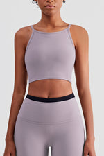 Round Neck Cropped Sports Cami