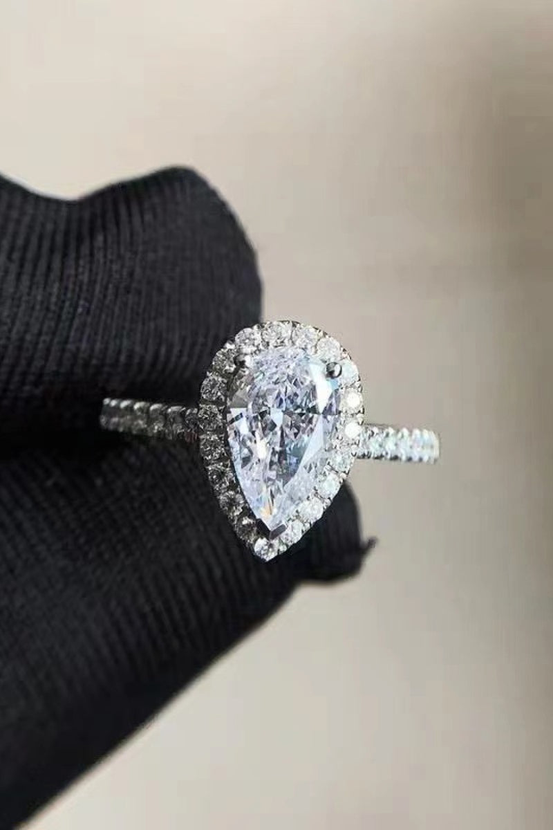 2 Carat Moissanite Teardrop Cluster Ring ALLOW 5-12 BUSINESS DAYS FOR SHIPPING