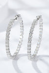 Inlaid Moissanite 925 Sterling Silver Hoop Earrings